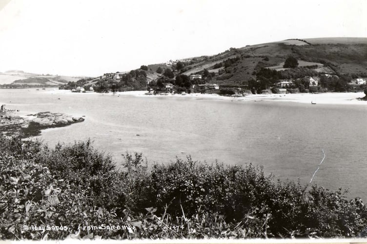 Millbay Sands 1954 taken from Salcombe with Smalls Cove visible