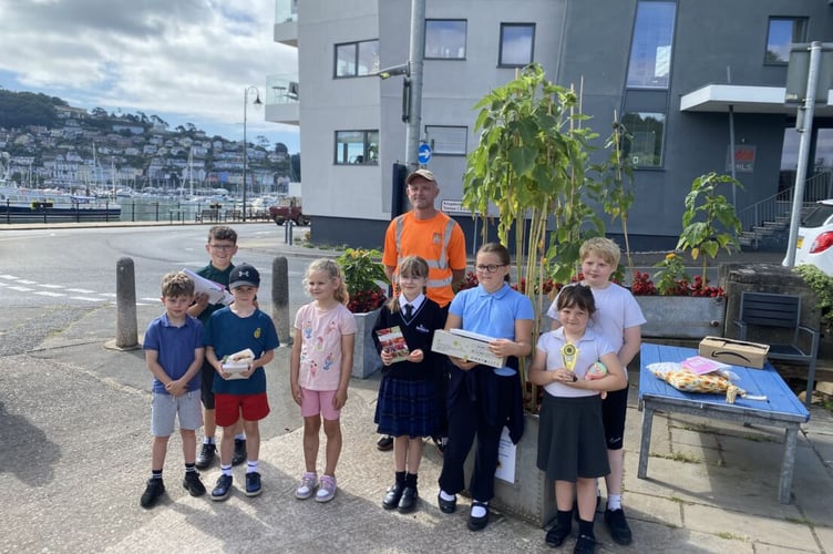 Head Gardener Matt with some of the green-fingered youngsters