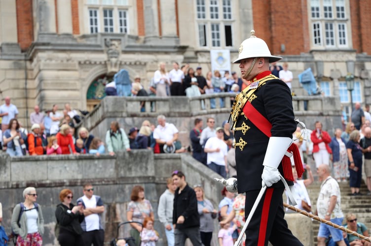 Leading the Band of the Royal Marines