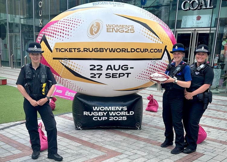 Devon and Cornwall police at the Women's Rugby World Cup