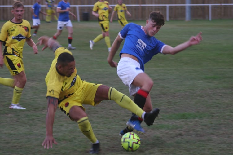 Tom Lobb displays his strength against Stoke's Jordan McCarthy