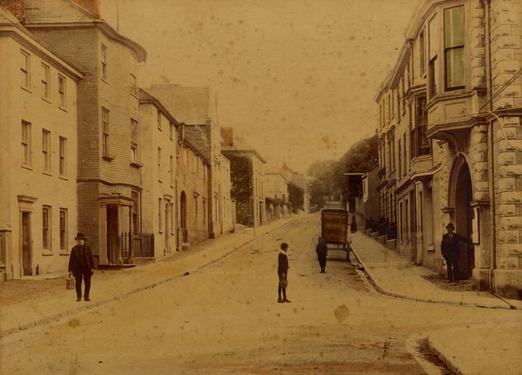Looking north from the junction of Fore Street with Duncombe Street, Kingsbridge