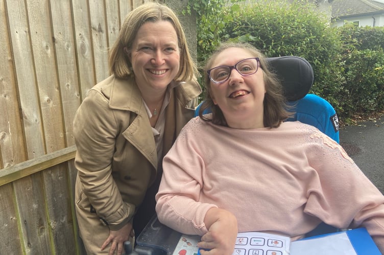 Rebecca Smith with Dame Hannahs resident.