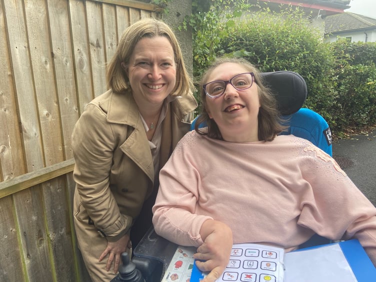 Rebecca Smith with Dame Hannahs resident.