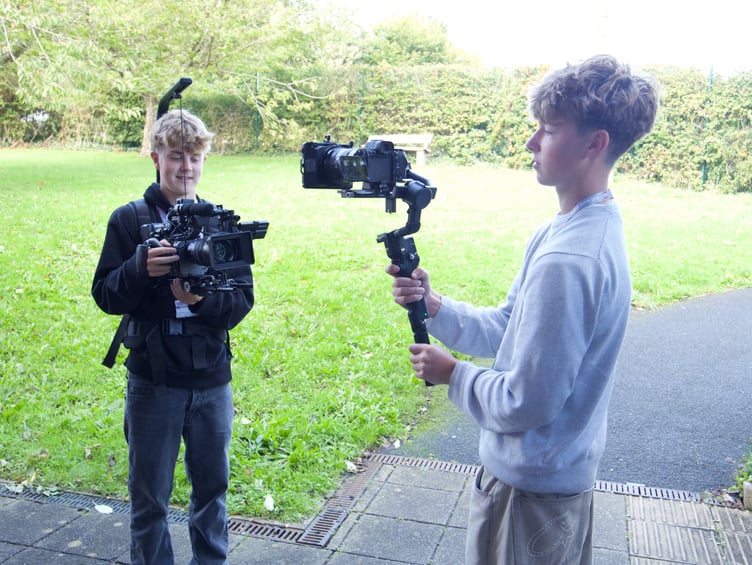 KCC students getting to grips with the kit