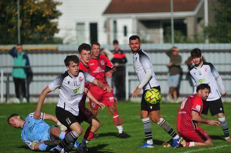 South West Peninsula League Premier East. Match action from Teignmouth AFC versus Honiton Town. Teigns went down by two goals to nil to their visitors from East Devon