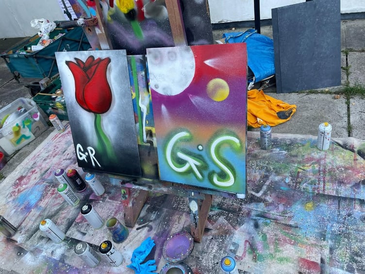 Some of the street art on display