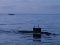Royal Navy frigate HMS Iron Duke monitors Russian submarine