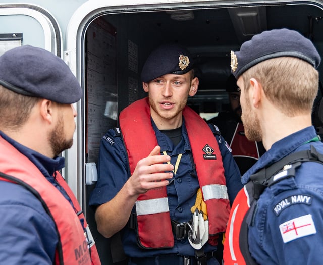 Navy cadets in Devon rescue drill
