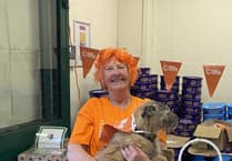 Rosie's orange hair for cancer awareness