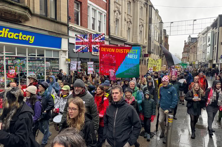 Members of the Exeter is for Everyone group during their march.  AQ 8672
