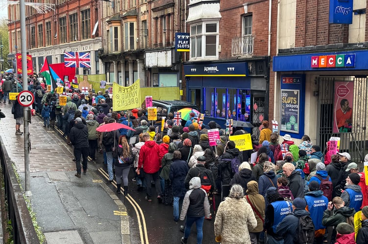 Members of the Exeter is for Everyone group during their march.  AQ 8638
