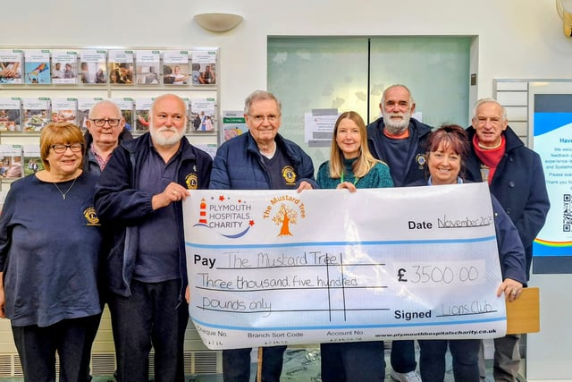 Lions Club donates to Mustard Tree's cancer therapy programme