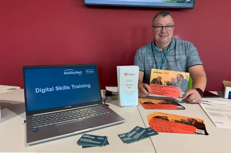 Neil Winter of Ability Net, which offers free digital skills training for over 55s spoke to visitors about the service.  AQ 2019
