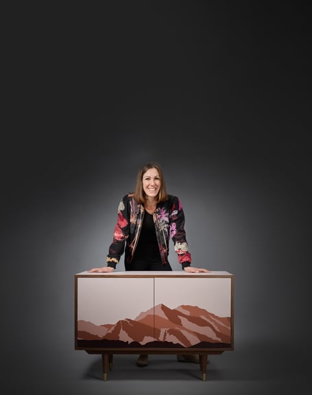 Lucy Turner shows off some of her work