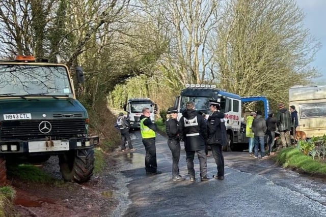 Caravan dwellers evicted from land near Totnes