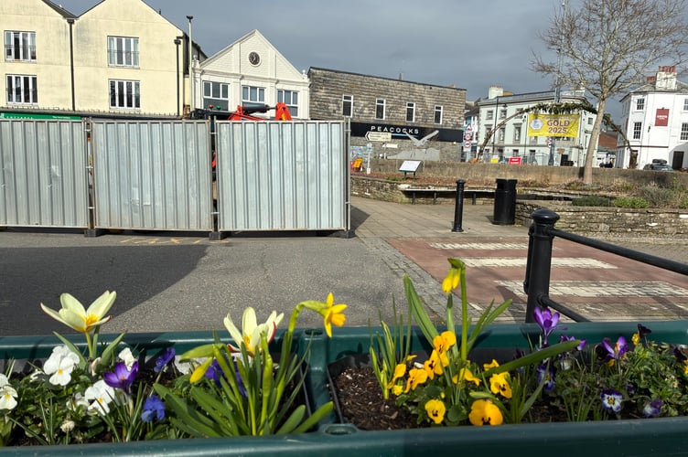 Temporary inspection chamber located at the taxi rank in Kingsbridge.