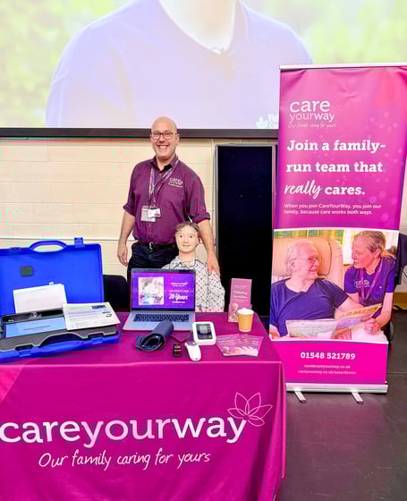 The CareYourWay's Rob Gidley with Doris the mannequin