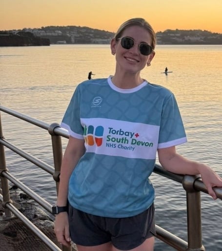 Chloe preparing to take on the London Marathon