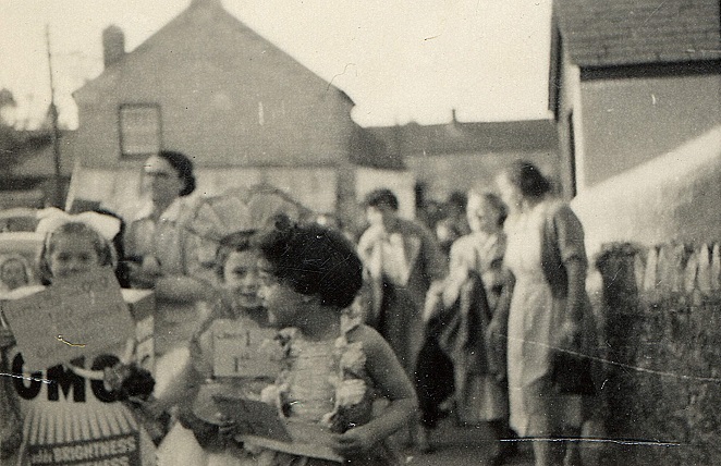 Photograph from the family of Alphaeus Ball.
Group at Loddiswell carnival, 1954