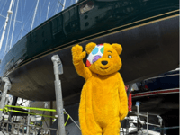 Pudsey docking in Dartmouth on first ever voyage