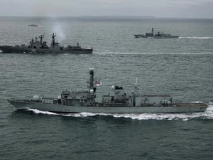 Royal Navy ships shadow Russian vessels in the Channel