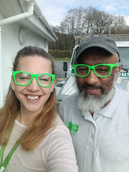 Karen and Anderson sporting 'the green glasses'