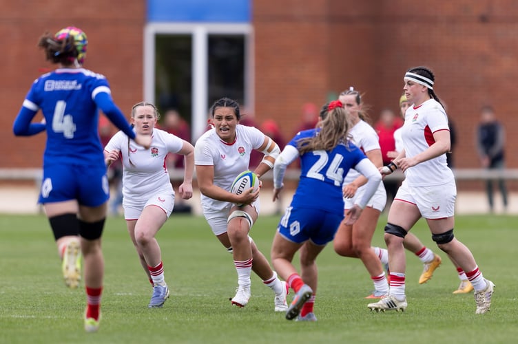 Honey Kerslake of England - Mandatory by-line: Juan Gasparini/JMP - 10/04/2026 - RUGBY - Wellington College - Crowthorne, England - England U18 v France U18 - U18 Womens Six Nations Festival