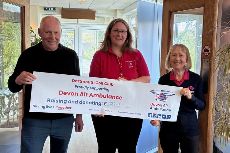 Dartmouth GC present Devon Air Ambulance with a cheque