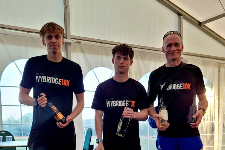 Harriers from left to right Ben Bristow, Luke Hayes and Nigel Grotick