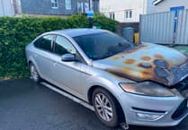 Kingsbridge Fire Services tackle vehicle fire in car park