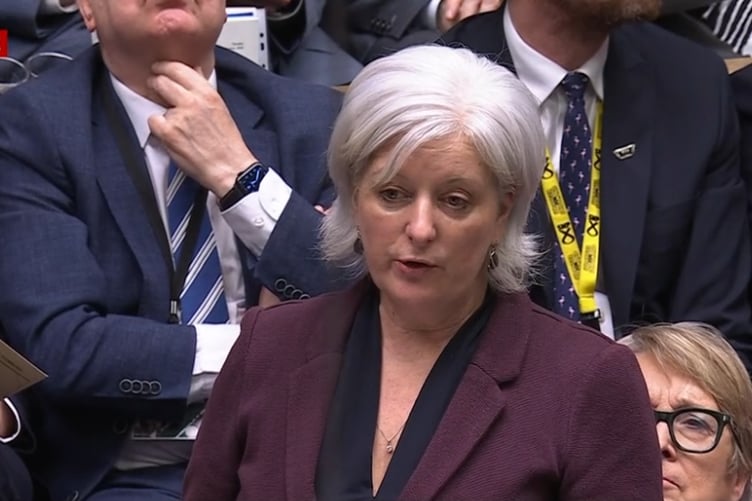 Caroline Voaden MP raises the plight of Torcross and the Slapton Line at Prime Minister's Questions (Image courtesy: BBC)