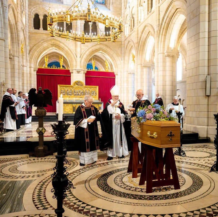 Ann Widdecombe's funeral held at Buckfast Abbey. Photo Buckfast Abbey