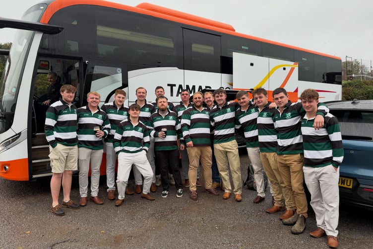 Ivybridge RFC players sporting new after-match gear