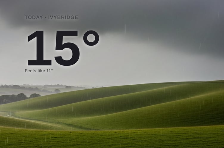 Ivybridge weather: heavy rain Saturday with rain expected and a high of 16°C