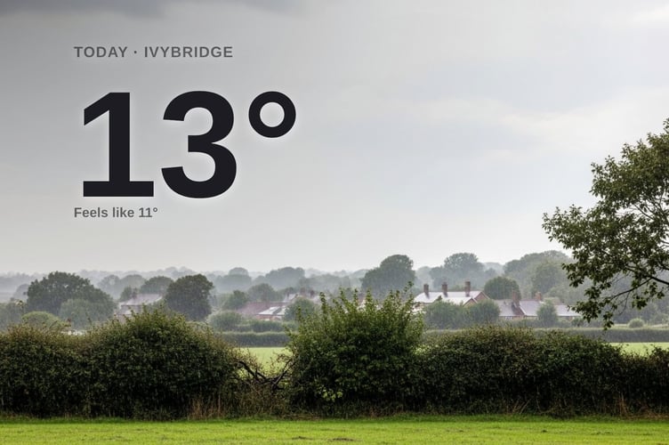 Ivybridge weather: rainy Tuesday with rain expected and a high of 14°C