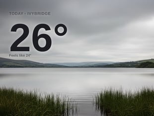 Ivybridge: overcast day, high of 26°C