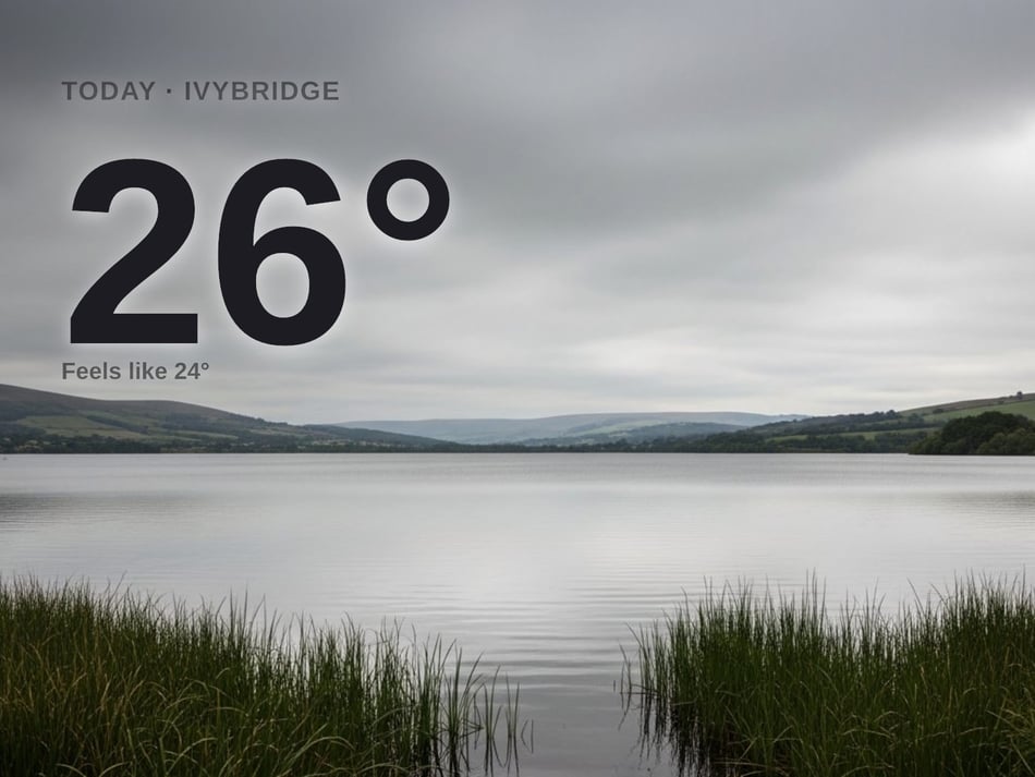 Ivybridge: overcast day, high of 26°C