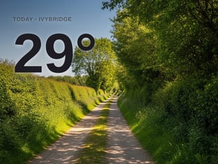 Ivybridge: sunny day, high of 29°C